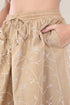 Embroidered cotton skirt with pockets